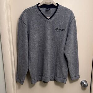 Vintage Nautica Jeans Company Gray Pullover V-Neck Fleece